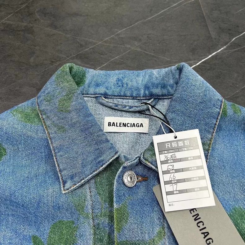 Balenciaga Balenciaga Moss Print Denim Jacket Size US S / EU 44-46 / 1 - 3 Thumbnail