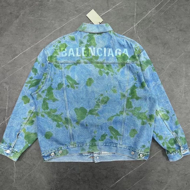 Balenciaga Balenciaga Moss Print Denim Jacket Size US S / EU 44-46 / 1 - 2 Thumbnail