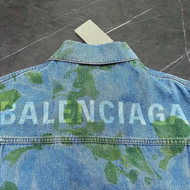 Balenciaga Balenciaga Moss Print Denim Jacket Size US S / EU 44-46 / 1 - 6 Thumbnail