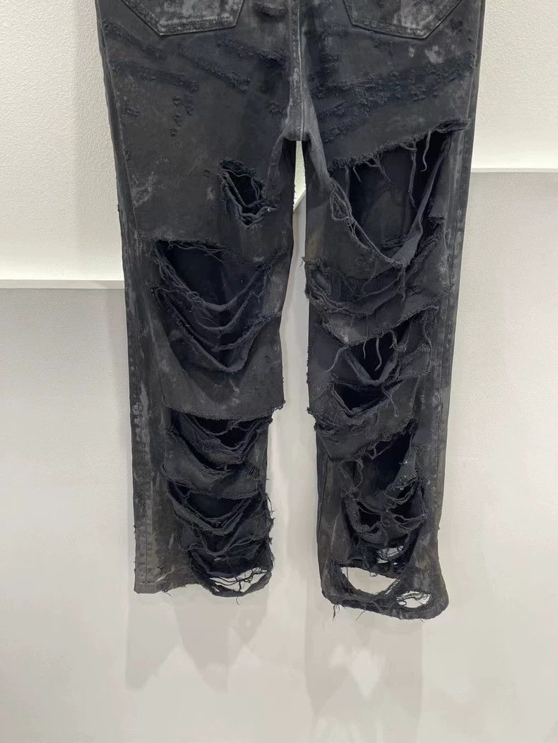Balenciaga Balenciaga Distressed Black Denim Pants Size US 26 / EU 42 - 4 Thumbnail