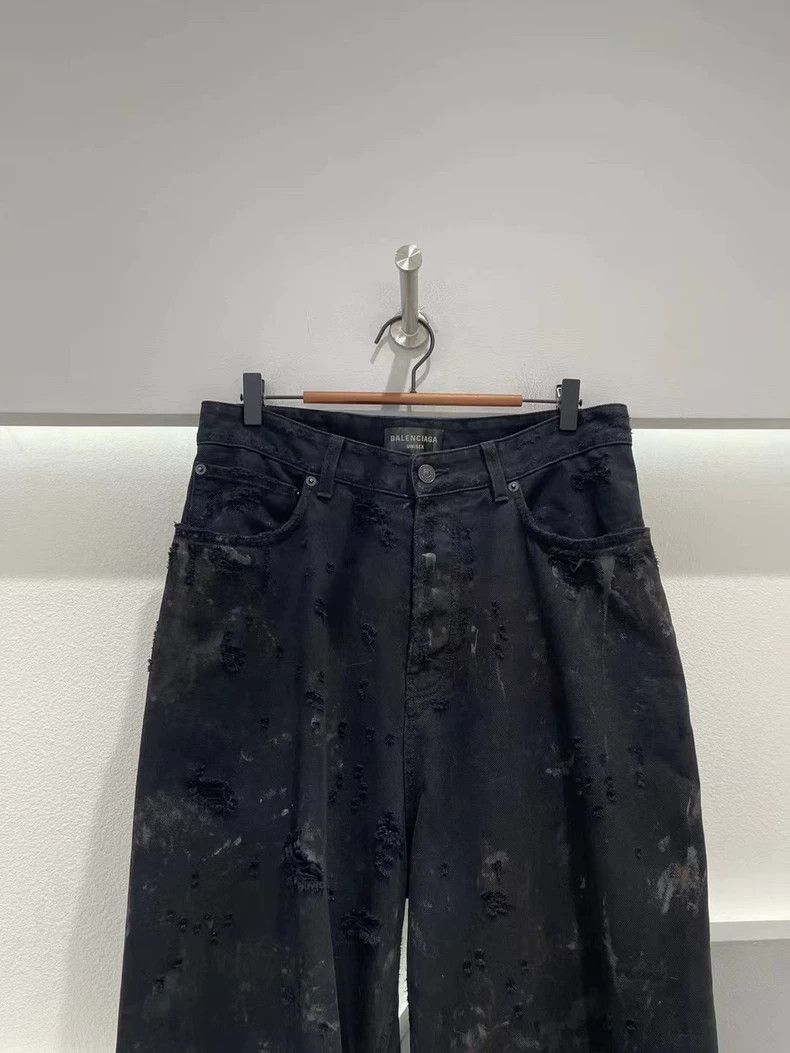 Balenciaga Balenciaga Distressed Black Denim Pants Size US 26 / EU 42 - 5 Thumbnail
