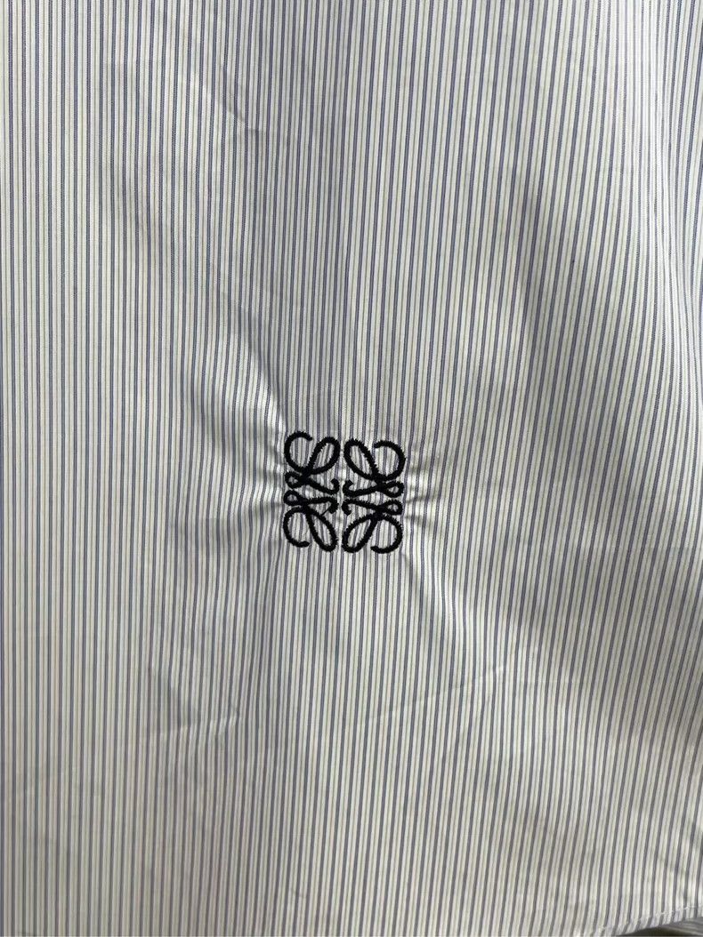 Loewe Loewe Striped Embroidered Logo Shirt Size US M / EU 48-50 / 2 - 3 Thumbnail
