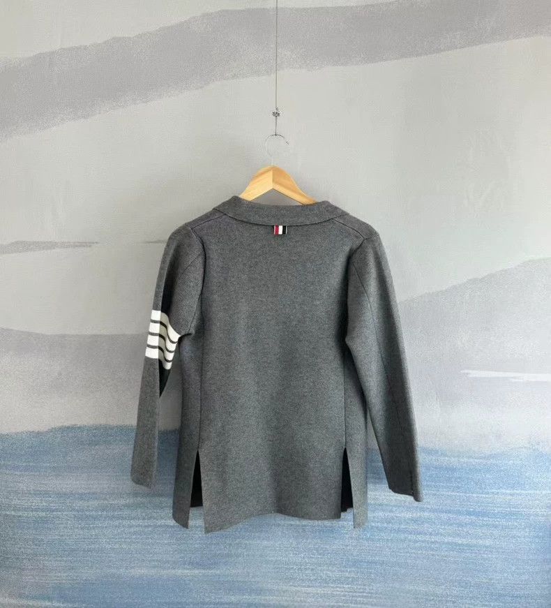 Thom Browne Thom Browne Gray Knitted Wool Blazer Size US XS / EU 42 / 0 - 3 Thumbnail