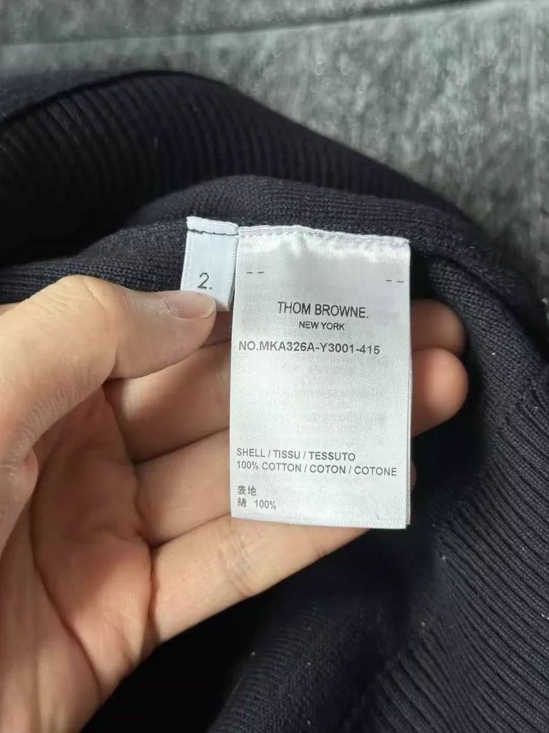 Thom Browne Thom Browne Navy Blue Sweater with Stripes Size US M / EU 48-50 / 2 - 4 Thumbnail