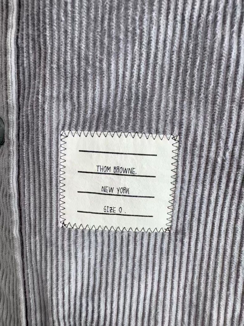 Thom Browne Thom Browne Gray Corduroy Button-Up Shirt Size US M / EU 48-50 / 2 - 4 Thumbnail