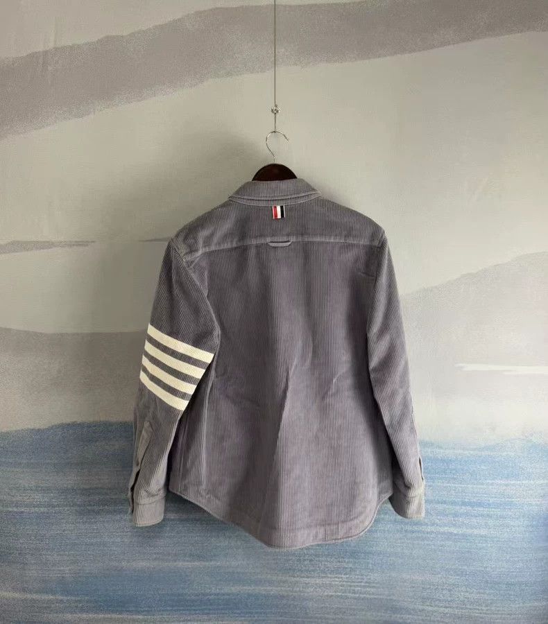 Thom Browne Thom Browne Gray Corduroy Button-Up Shirt Size US M / EU 48-50 / 2 - 3 Thumbnail