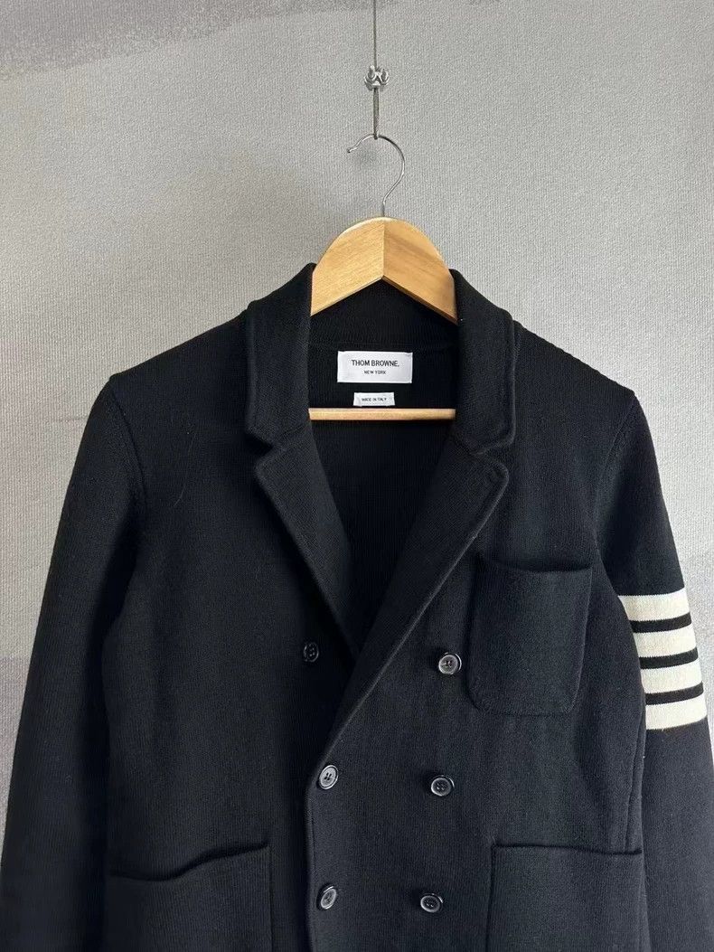 Thom Browne Thom Browne Black Double Breasted Knit Suit Size US M / EU 48-50 / 2 - 2 Thumbnail