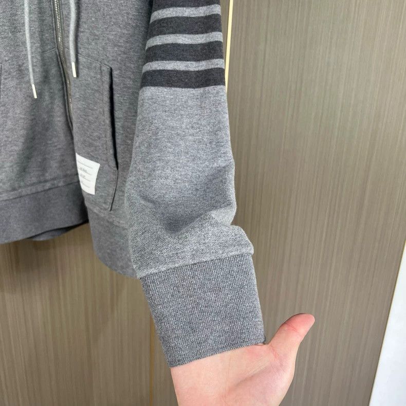 Thom Browne Thom Browne Gray Zip-Up Hoodie Size US XS / EU 42 / 0 - 3 Thumbnail