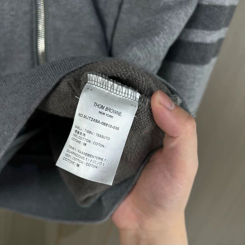 Thom Browne Thom Browne Gray Zip-Up Hoodie Size US XS / EU 42 / 0 - 7 Thumbnail