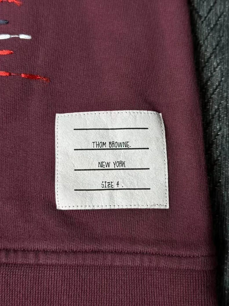 Thom Browne Thom Browne Burgundy Embroidered Sweatshirt Size US L / EU 52-54 / 3 - 5 Thumbnail