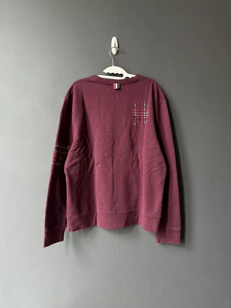 Thom Browne Thom Browne Burgundy Embroidered Sweatshirt Size US L / EU 52-54 / 3 - 2 Thumbnail