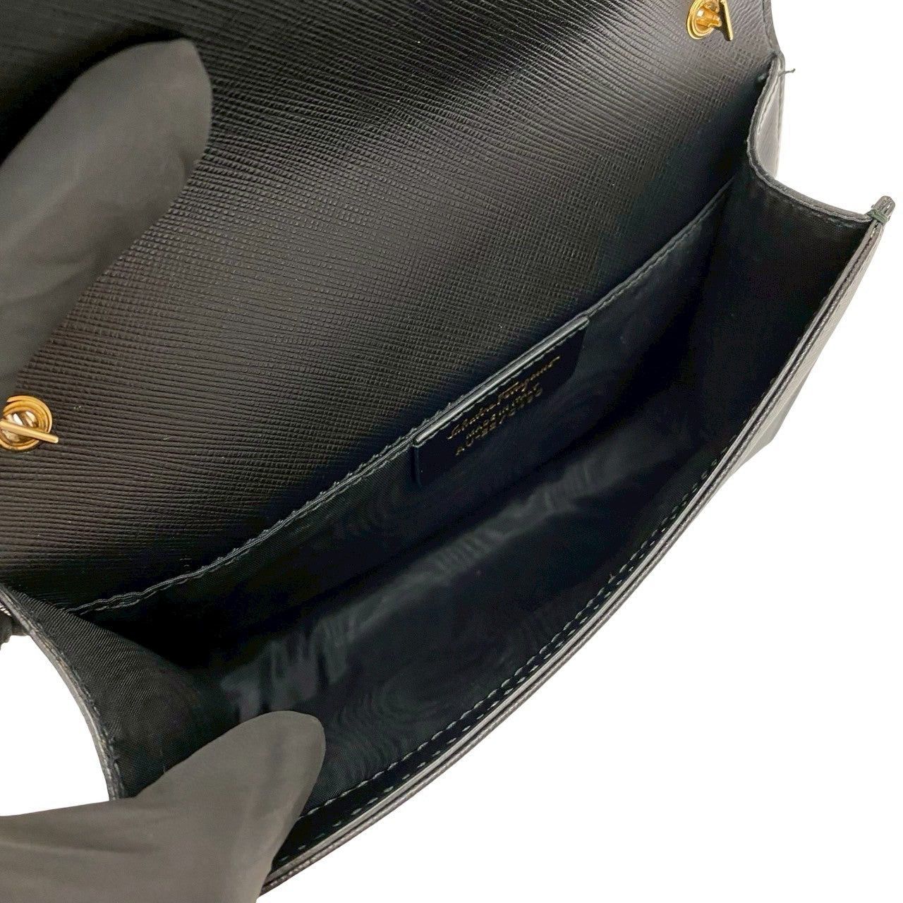 Salvatore Ferragamo Salvatore Ferragamo Shoulder Bag Black Leather Size ONE SIZE - 9 Thumbnail