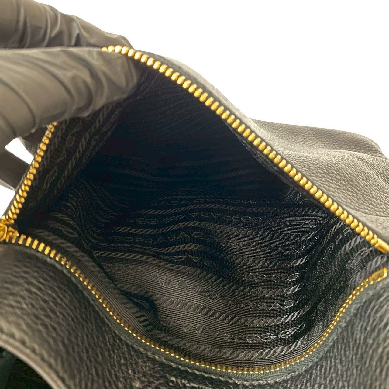 Prada Prada Shoulder Bag Black Leather Size ONE SIZE - 10 Thumbnail