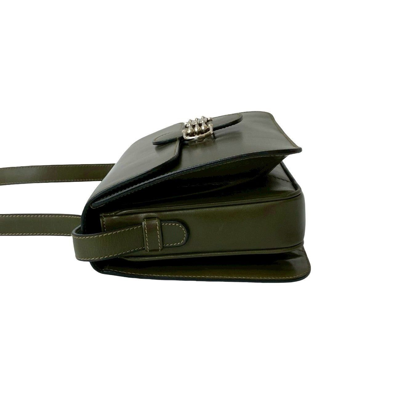 Celine Celine Shoulder Bag Green Leather Size ONE SIZE - 5 Thumbnail