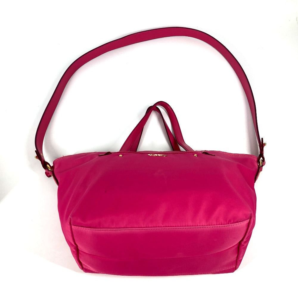 Salvatore Ferragamo Salvatore Ferragamo Gancini Logo Double Briefcase Tote Bag Shoulder Diagonal Hanging (E.G. Of A Rocket) Handbag Nylon Women Pink Size ONE SIZE - 8 Thumbnail