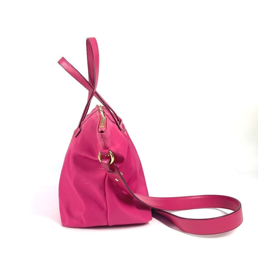 Salvatore Ferragamo Salvatore Ferragamo Gancini Logo Double Briefcase Tote Bag Shoulder Diagonal Hanging (E.G. Of A Rocket) Handbag Nylon Women Pink Size ONE SIZE - 4 Thumbnail