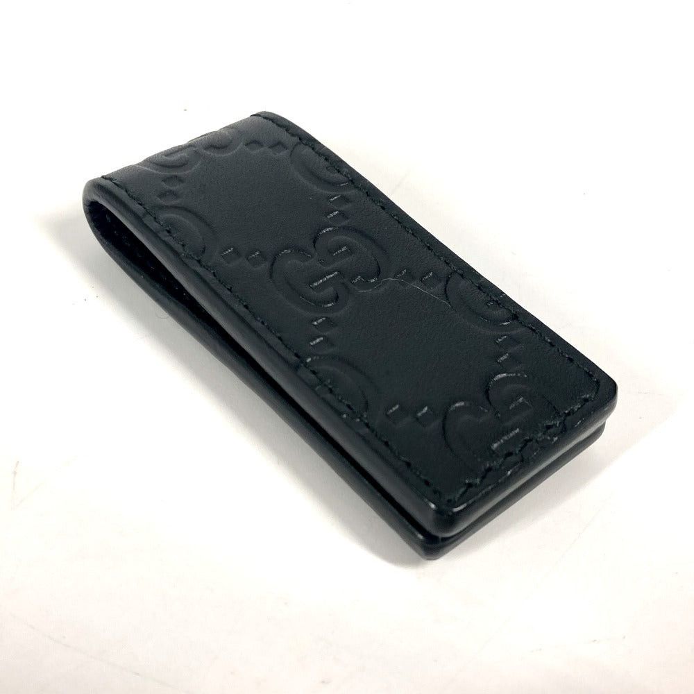 Gucci Gucci 522867 Gg Guccissima Wallet Money Clip Striped Leather Unisex Black Size ONE SIZE - 3 Thumbnail