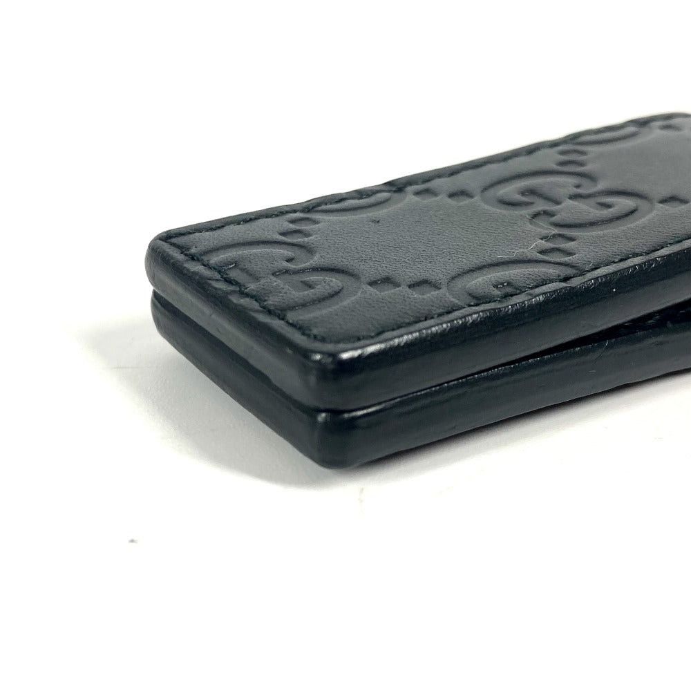 Gucci Gucci 522867 Gg Guccissima Wallet Money Clip Striped Leather Unisex Black Size ONE SIZE - 4 Thumbnail