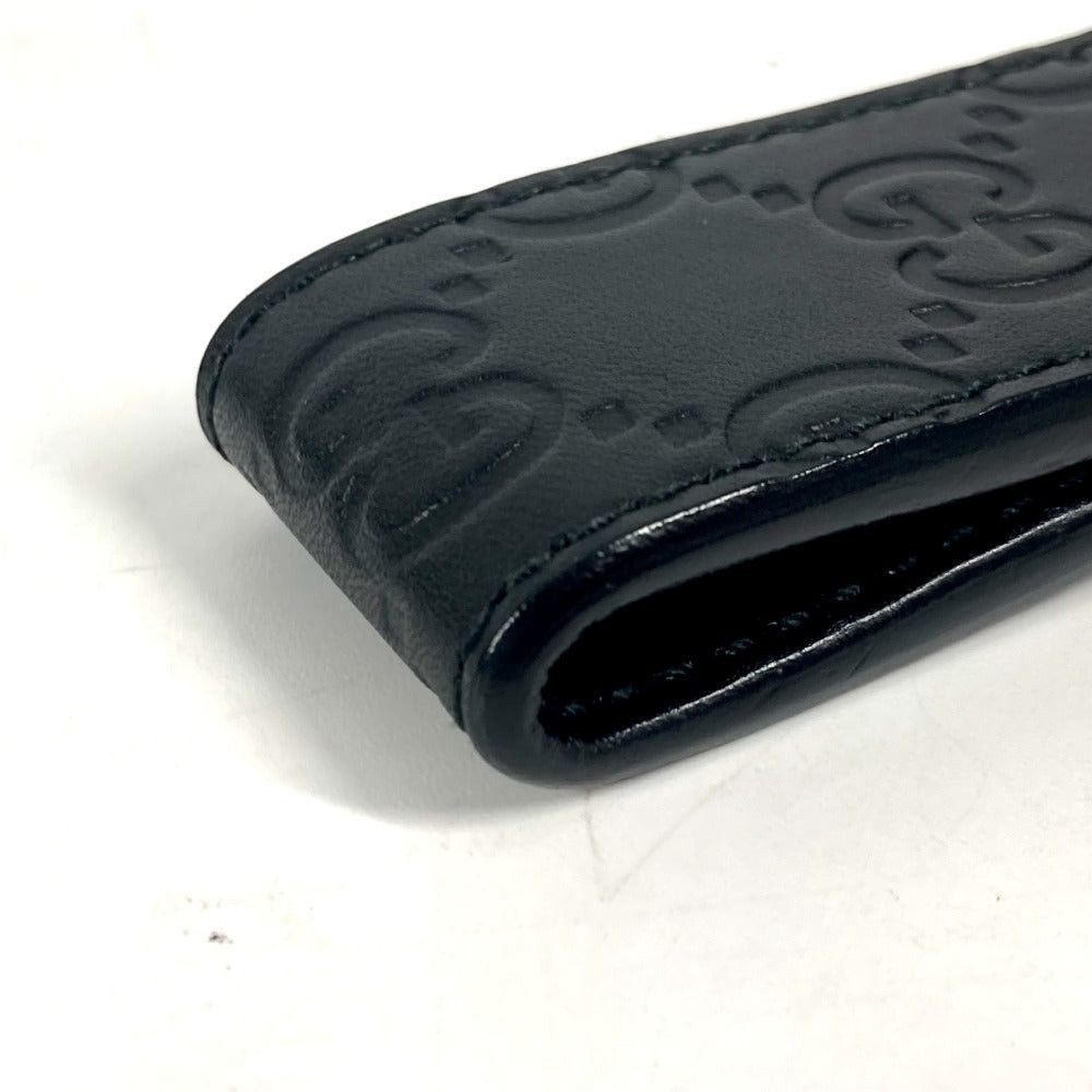Gucci Gucci 522867 Gg Guccissima Wallet Money Clip Striped Leather Unisex Black Size ONE SIZE - 5 Thumbnail
