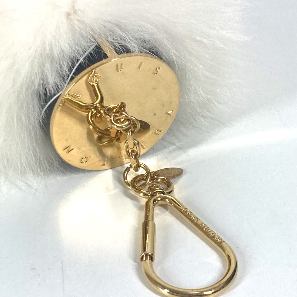 Louis Vuitton Louis Vuitton M67369 Fur Heart Logo Bag Charm Fuzzy V Accessories Keychain Women White Size ONE SIZE - 3 Thumbnail