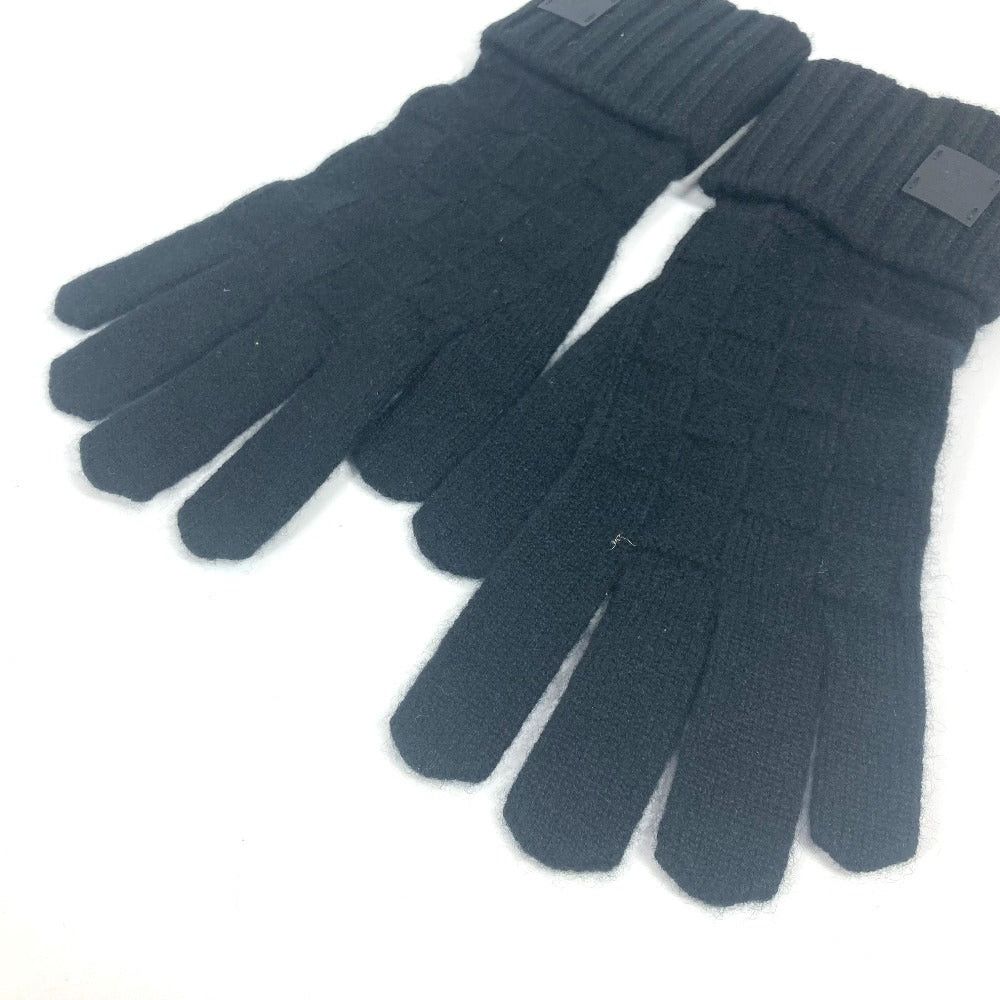 Louis Vuitton Louis Vuitton M72682 Leather Patch Tag Gon Helsinki Damier Glove Accessories Cashmere Men Black Size ONE SIZE - 3 Thumbnail
