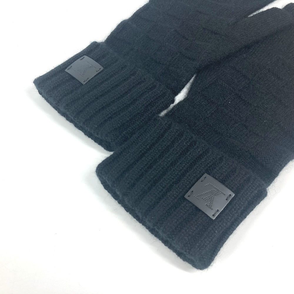 Louis Vuitton Louis Vuitton M72682 Leather Patch Tag Gon Helsinki Damier Glove Accessories Cashmere Men Noir Black Size ONE SIZE - 4 Thumbnail