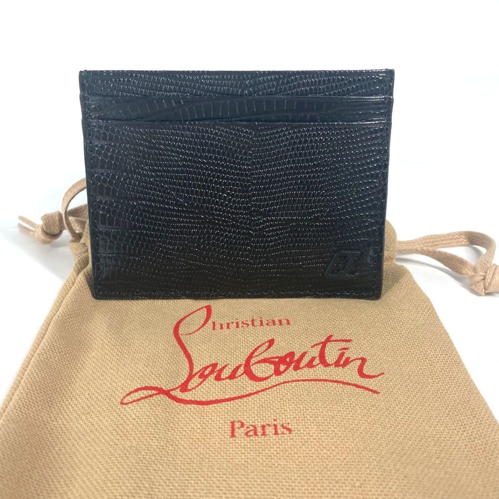 Christian Louboutin Christian Louboutin 3225316 M Kios Logo Holder For A Season Ticket Card Case Stamped Leather Unisex Black Size ONE SIZE - 9 Thumbnail