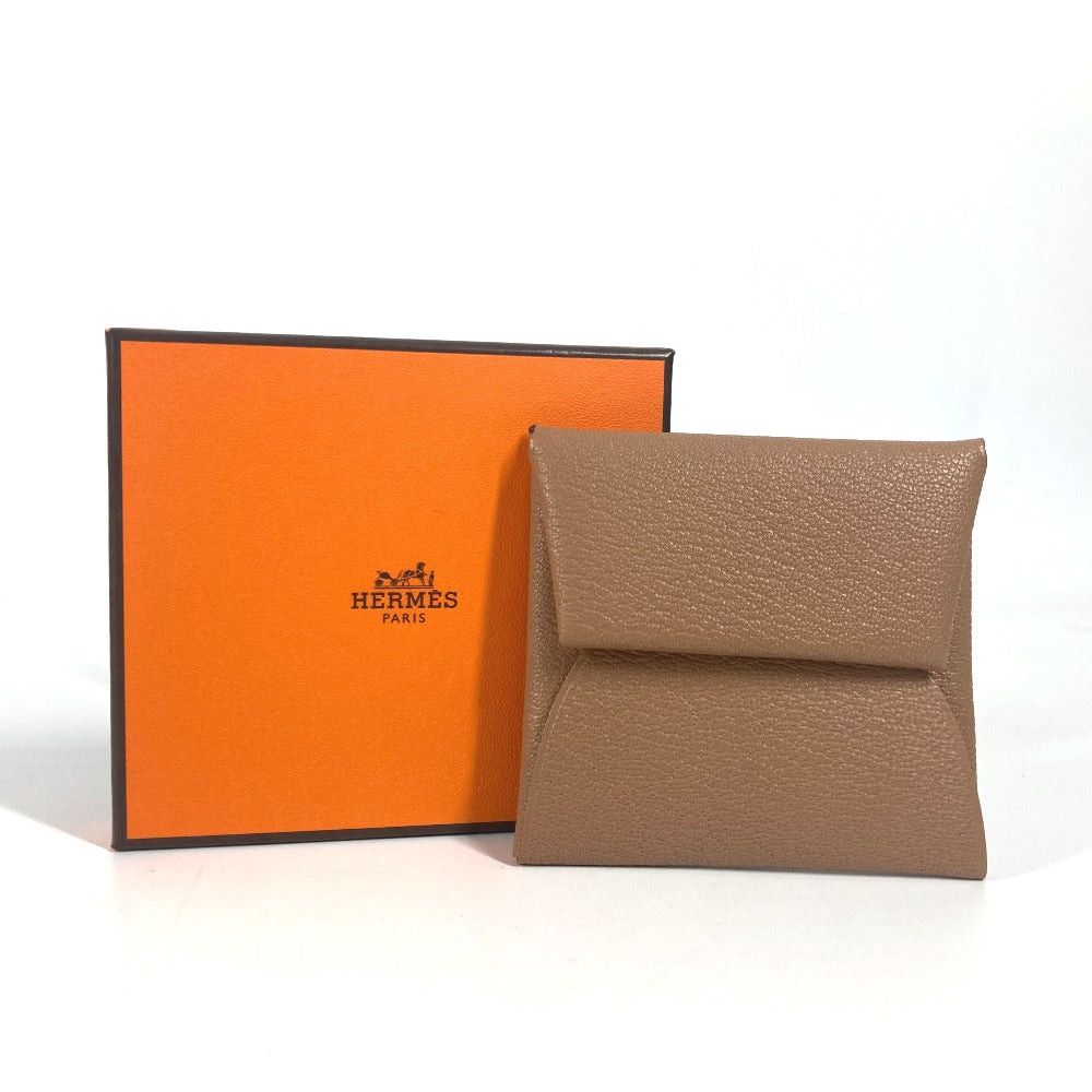 Hermes Hermes Bicolor Bastia Verso Wallet Change Purse Square Coin Chevre Unisex Quebraco/Mauve Sylvestre Brown Size ONE SIZE - 12 Thumbnail