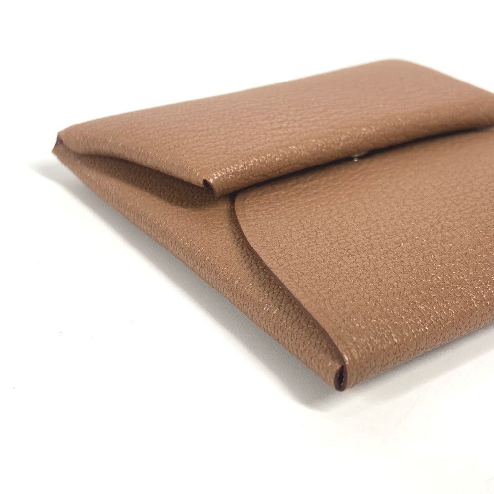 Hermes Hermes Bicolor Bastia Verso Wallet Change Purse Square Coin Chevre Unisex Quebraco/Mauve Sylvestre Brown Size ONE SIZE - 5 Thumbnail