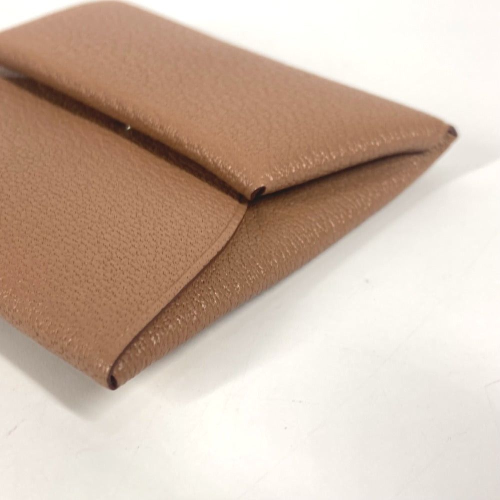 Hermes Hermes Bicolor Bastia Verso Wallet Change Purse Square Coin Chevre Unisex Quebraco/Mauve Sylvestre Brown Size ONE SIZE - 6 Thumbnail