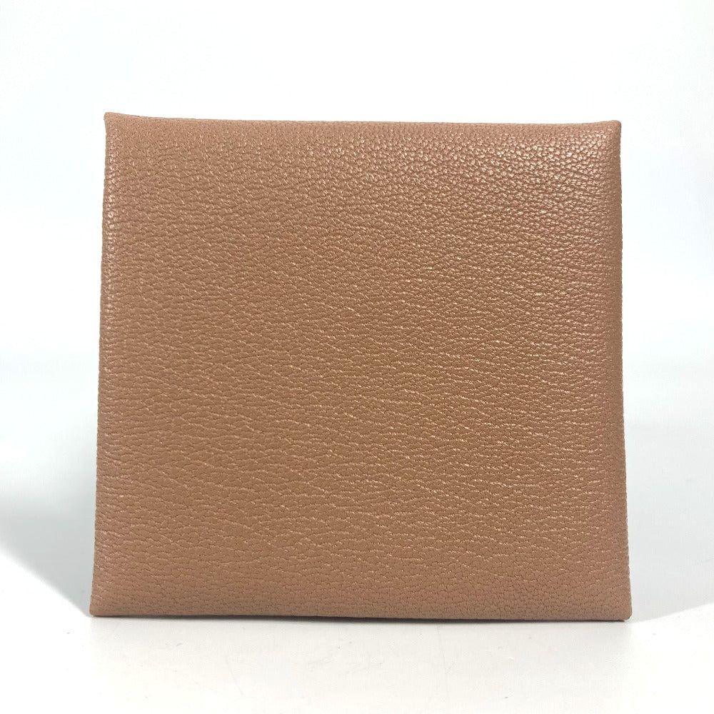 Hermes Hermes Bicolor Bastia Verso Wallet Change Purse Square Coin Chevre Unisex Quebraco/Mauve Sylvestre Brown Size ONE SIZE - 2 Thumbnail