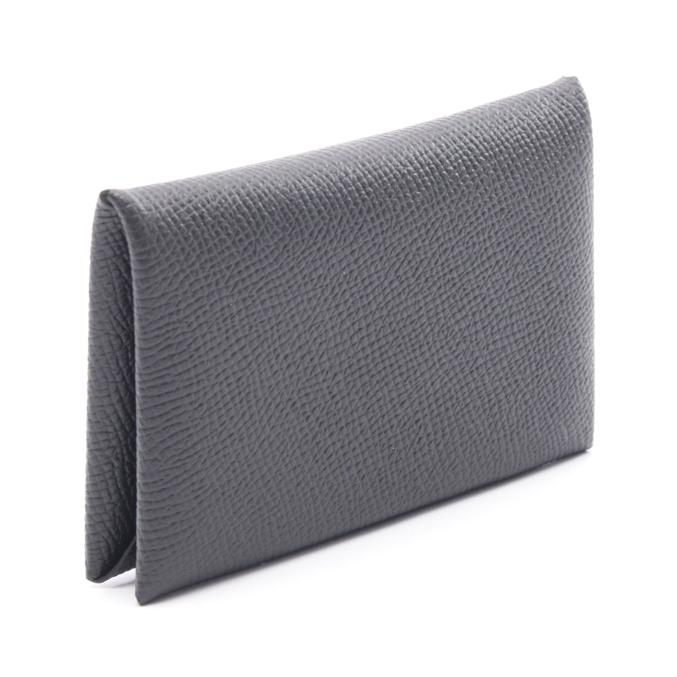 Hermes Hermes Calvi Coin Purse Veau Epsom Black Silver Hardware Double Engraved Size ONE SIZE - 2 Thumbnail