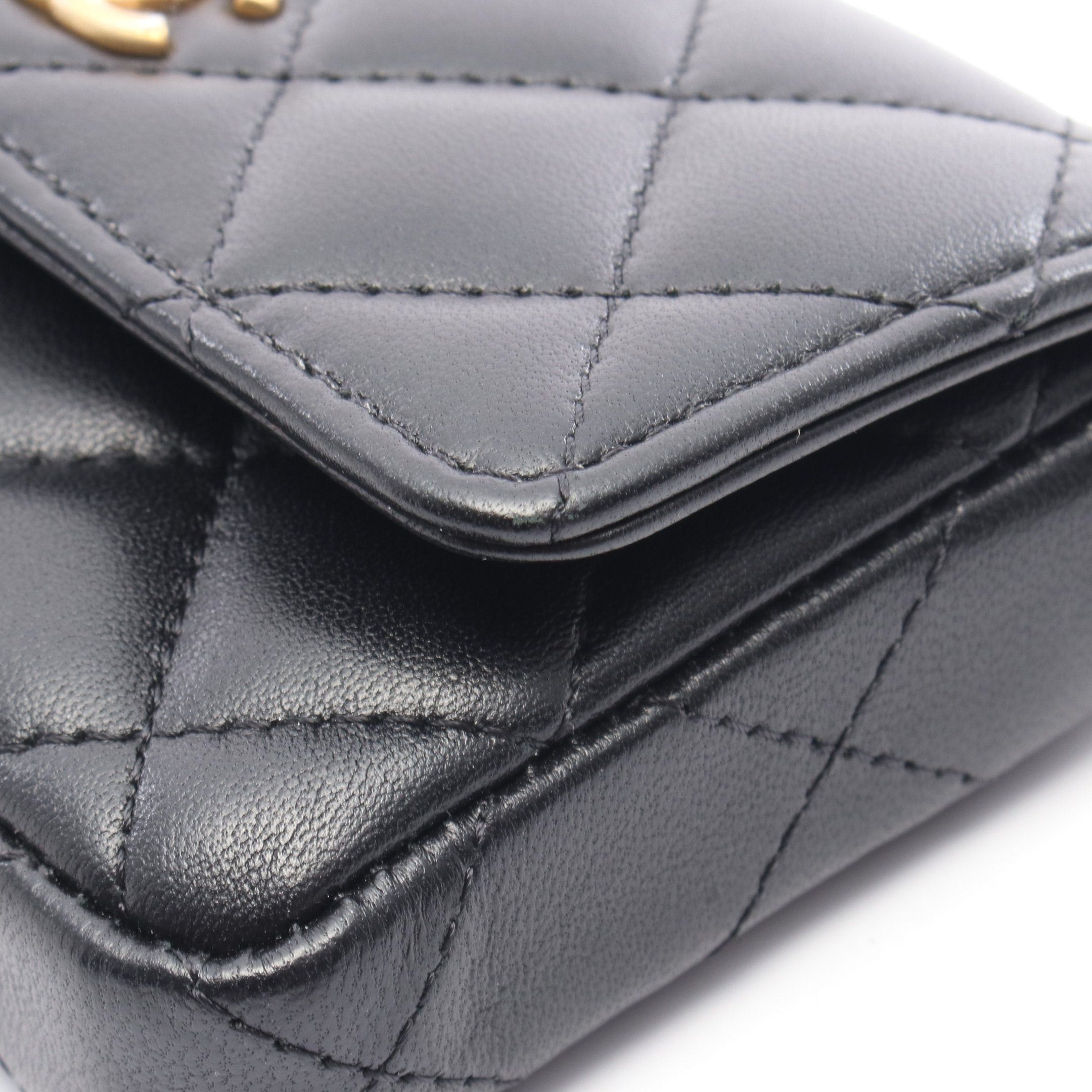 Chanel Chanel Matelasse Chain Wallet Leather Black Gold Hardware Size ONE SIZE - 8 Thumbnail