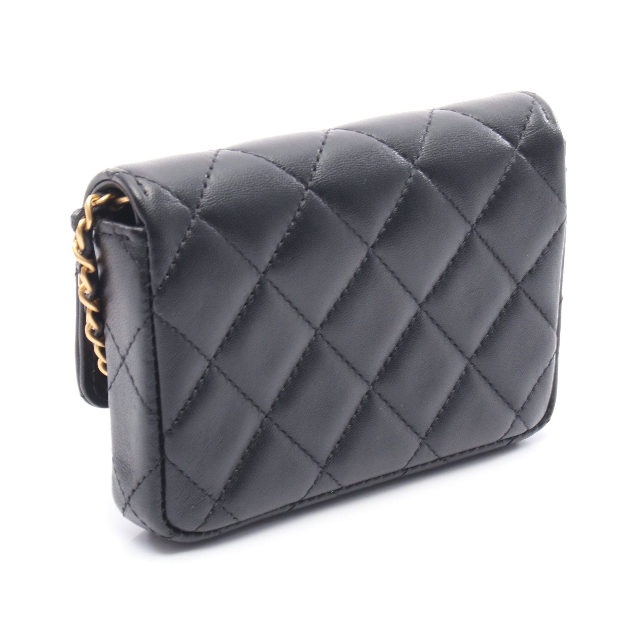 Chanel Chanel Matelasse Chain Wallet Leather Black Gold Hardware Size ONE SIZE - 2 Thumbnail
