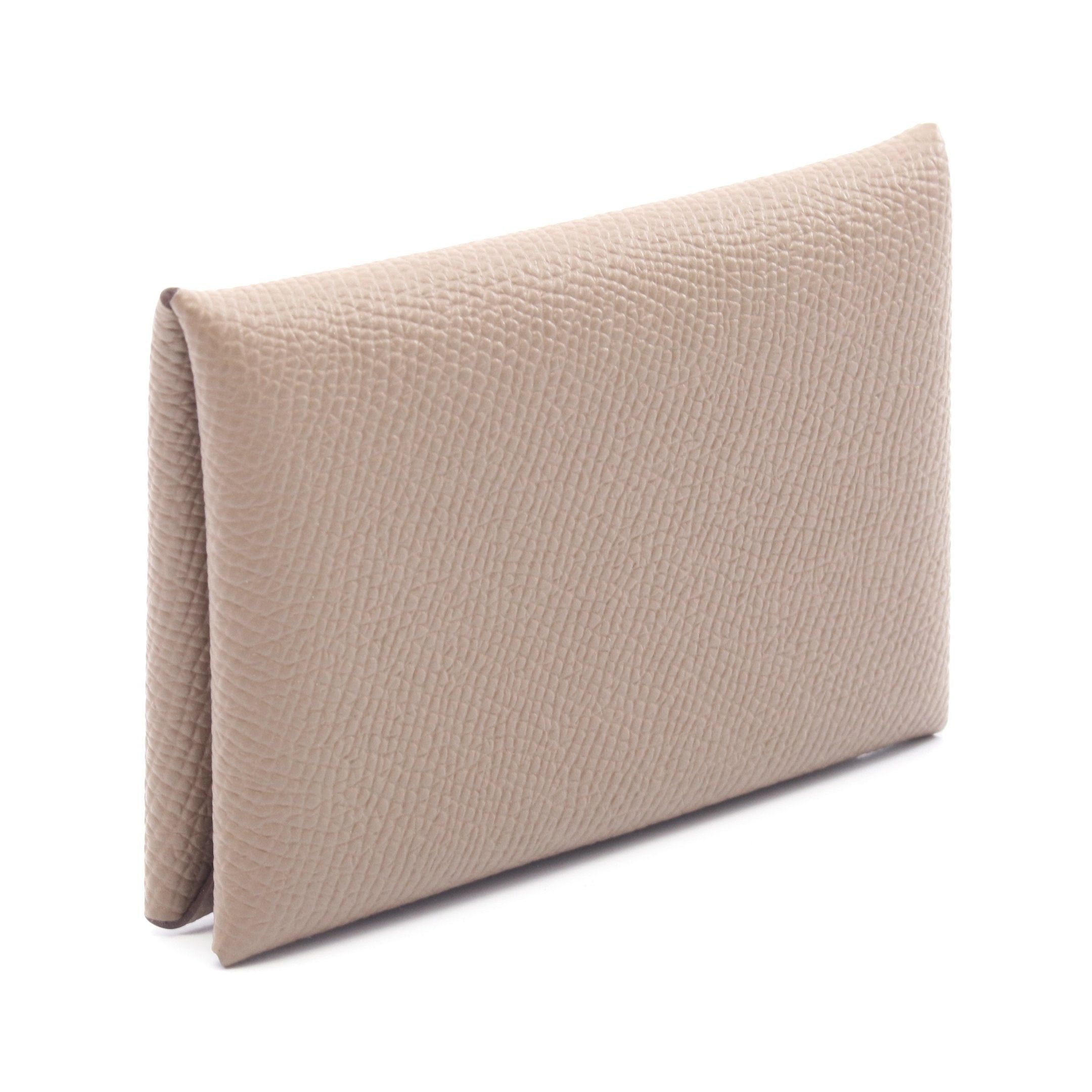 Hermes Hermes Calvi Etoupe Coin Purse Veau Epsom Gray Brown Silver Hardware B Stamp Size ONE SIZE - 2 Thumbnail