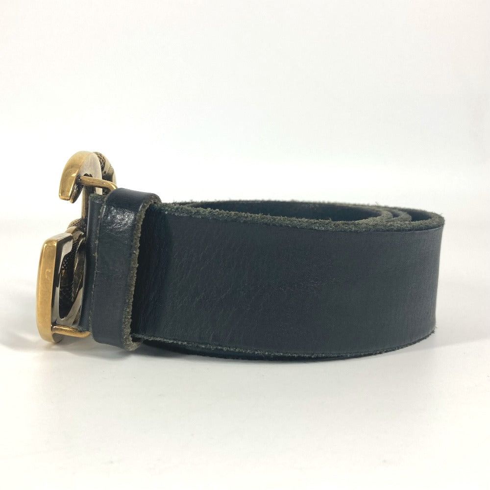 Gucci Gucci 493949 Gg Logo Buckle Snake Accessories Courroies Leather Women Black Size ONE SIZE - 4 Thumbnail