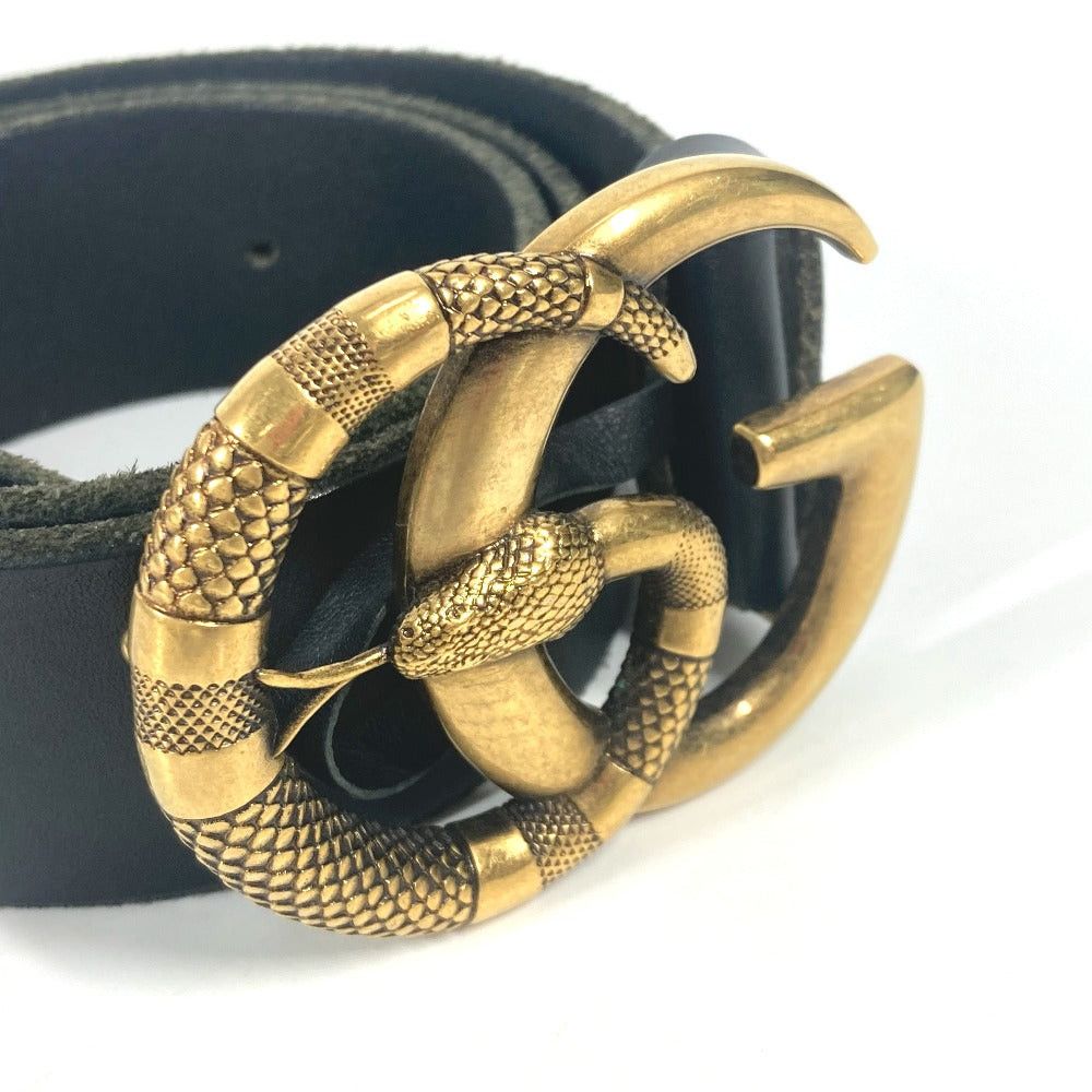 Gucci Gucci 493949 Gg Logo Buckle Snake Accessories Courroies Leather Women Black Size ONE SIZE - 5 Thumbnail