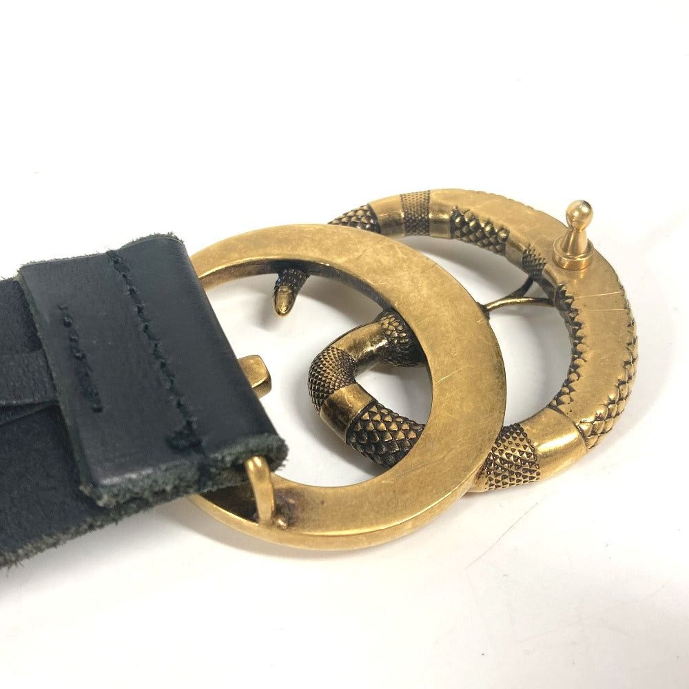Gucci Gucci 493949 Gg Logo Buckle Snake Accessories Courroies Leather Women Black Size ONE SIZE - 7 Thumbnail