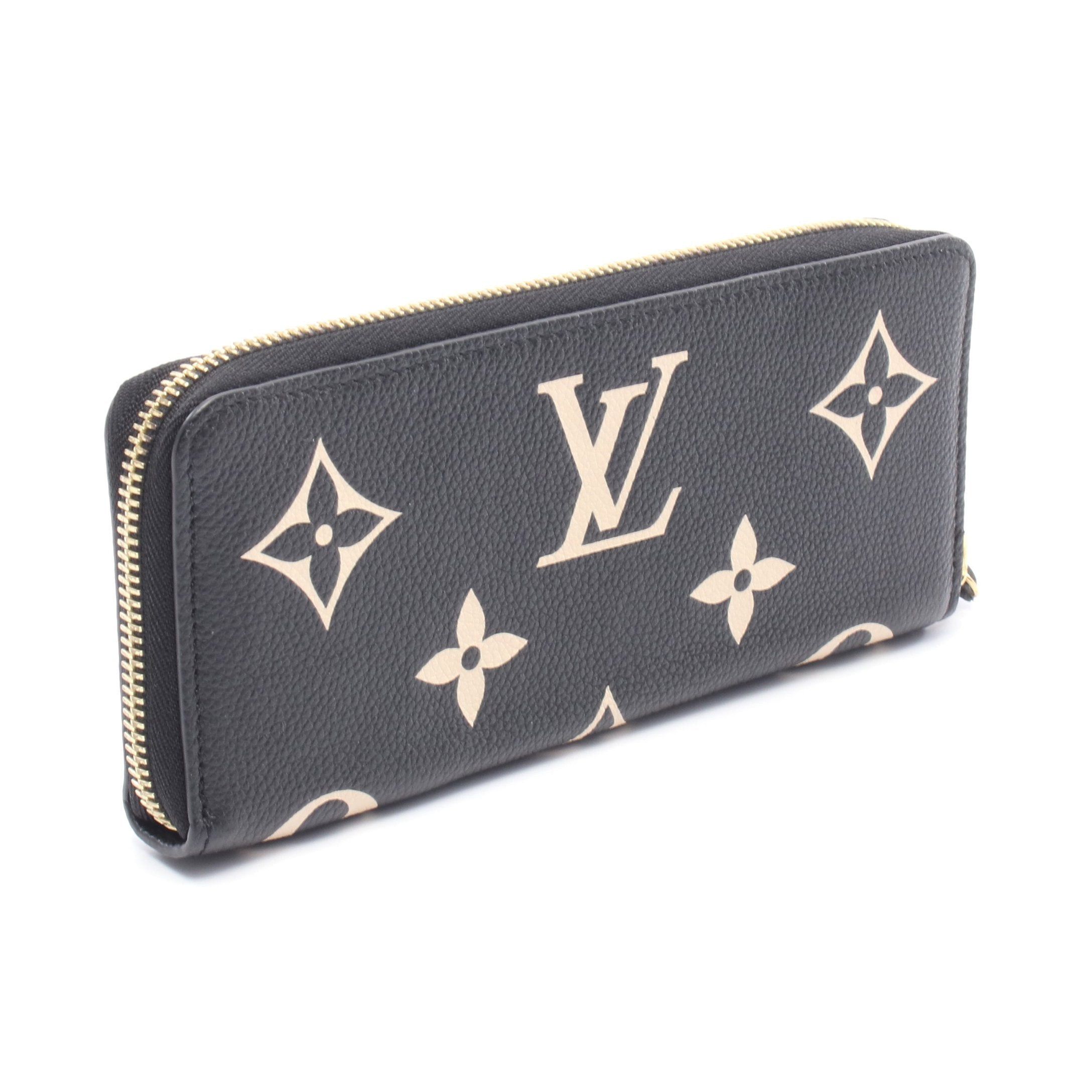 Louis Vuitton Louis Vuitton Portefeuil Clemence Monogram Empreinte Round Zipper Long Wallet Leather Black Ivory Size ONE SIZE - 2 Thumbnail