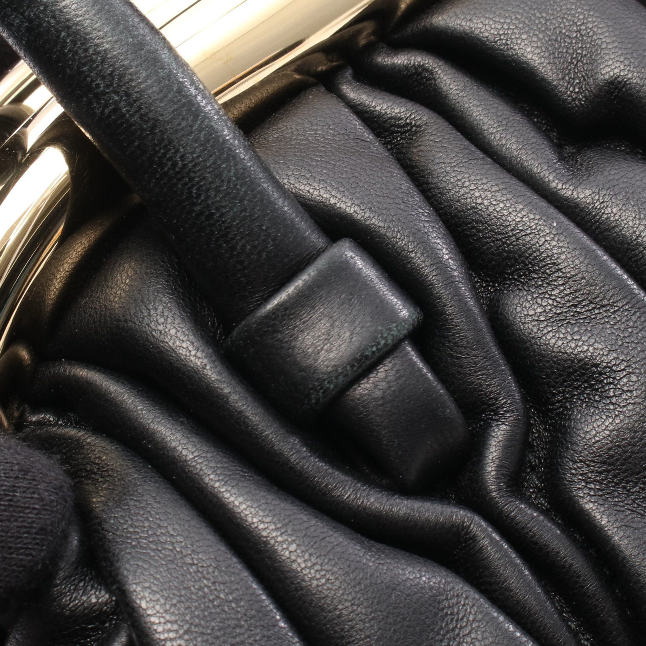 Miu Miu Miu Miu Matelasse Mew Bell Handbag Leather Black Size ONE SIZE - 7 Thumbnail