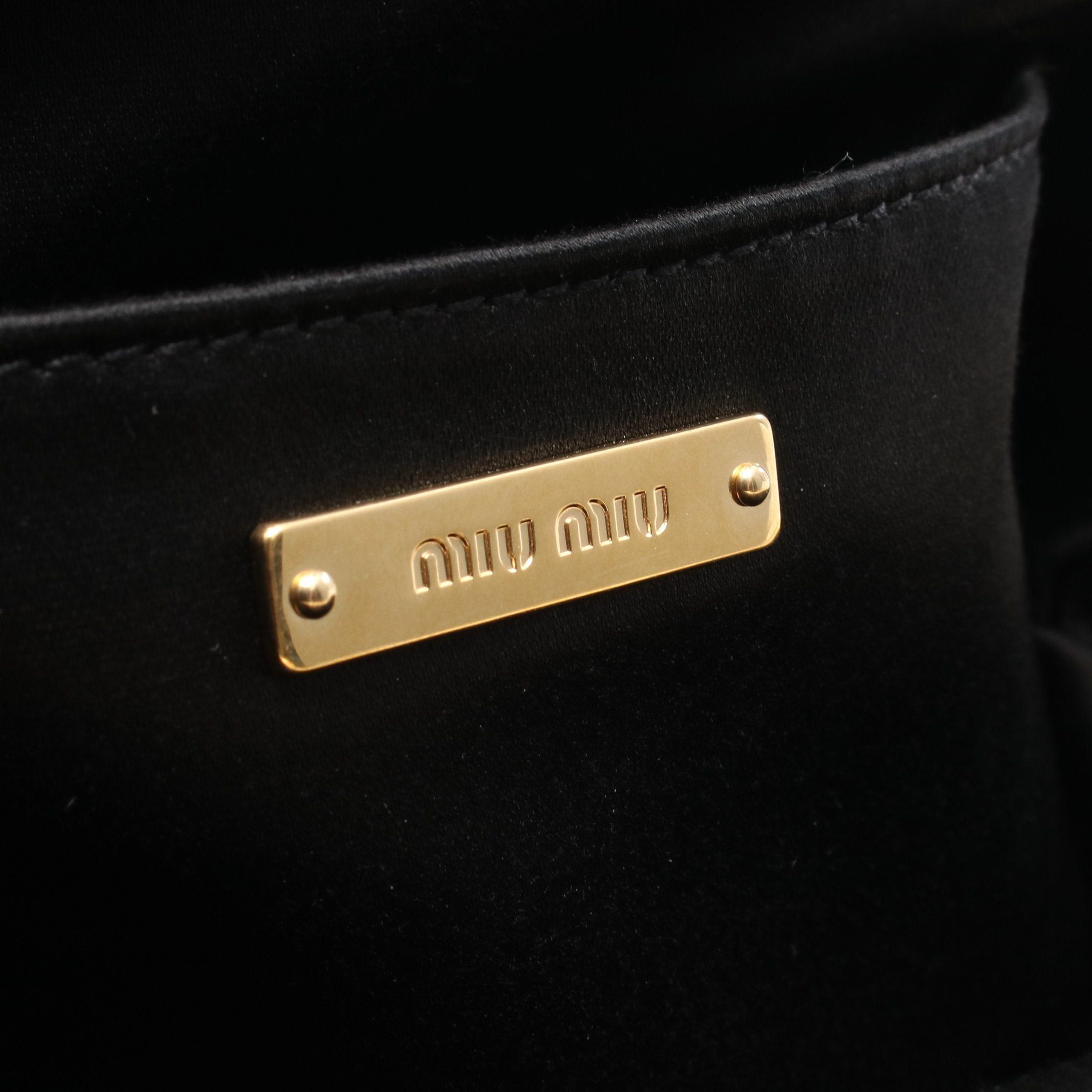 Miu Miu Miu Miu Matelasse Mew Bell Handbag Leather Black Size ONE SIZE - 4 Thumbnail