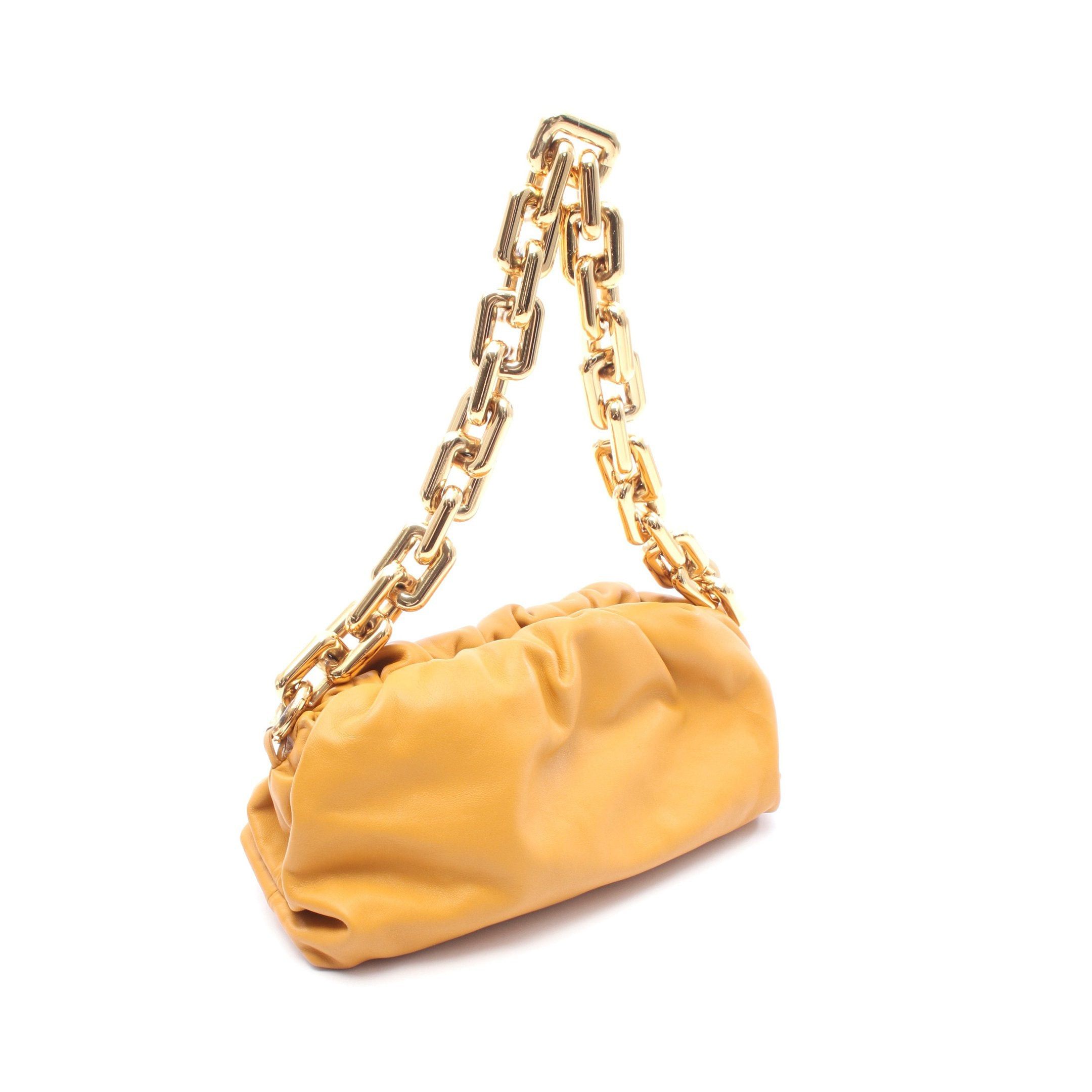 Bottega Veneta Bottega Veneta The Chain Pouch Shoulder Bag Leather Yellow Brown Size ONE SIZE - 2 Thumbnail