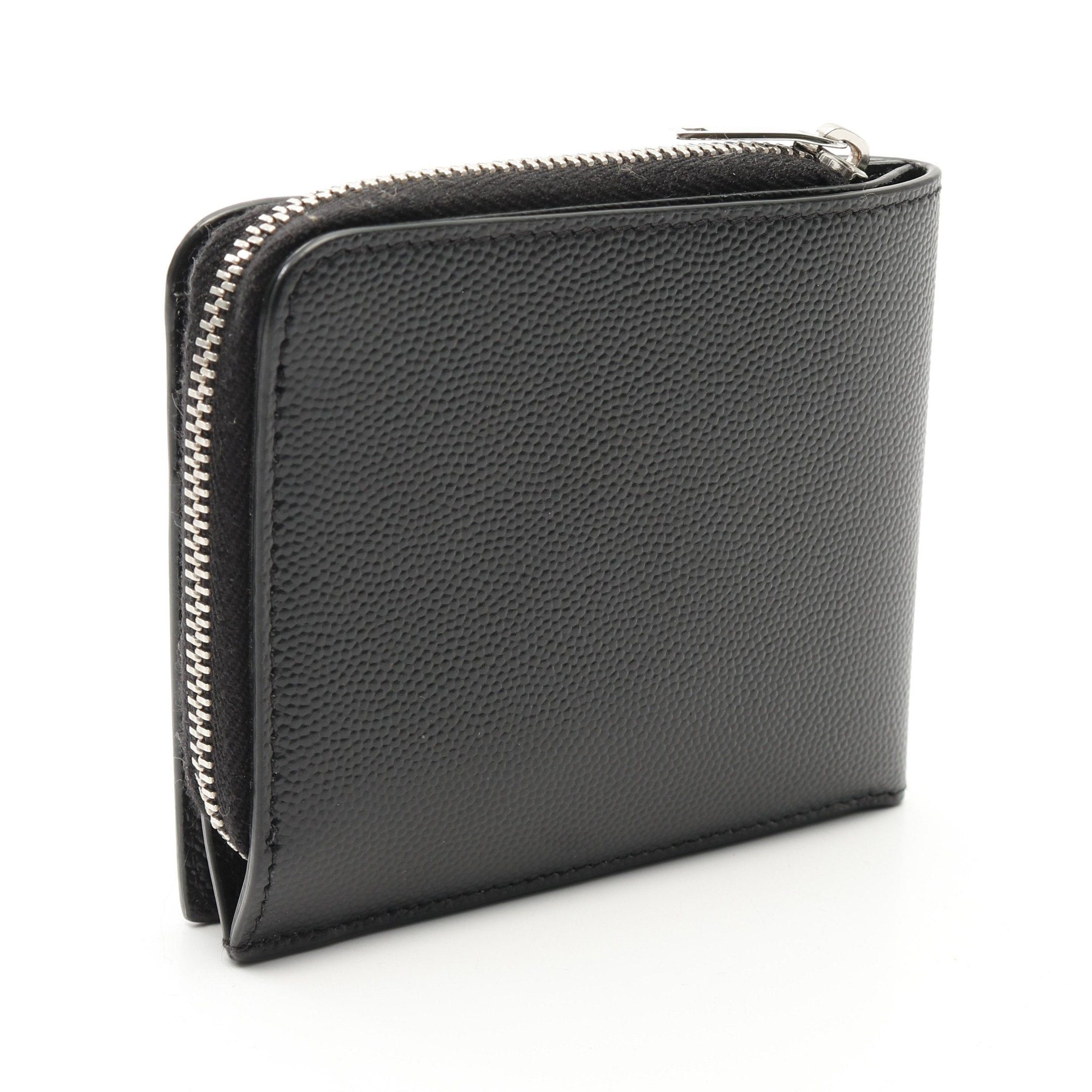 Yves Saint Laurent Yves Saint Laurent East-West Zip Wallet Bi-Fold Leather Black Size ONE SIZE - 2 Thumbnail