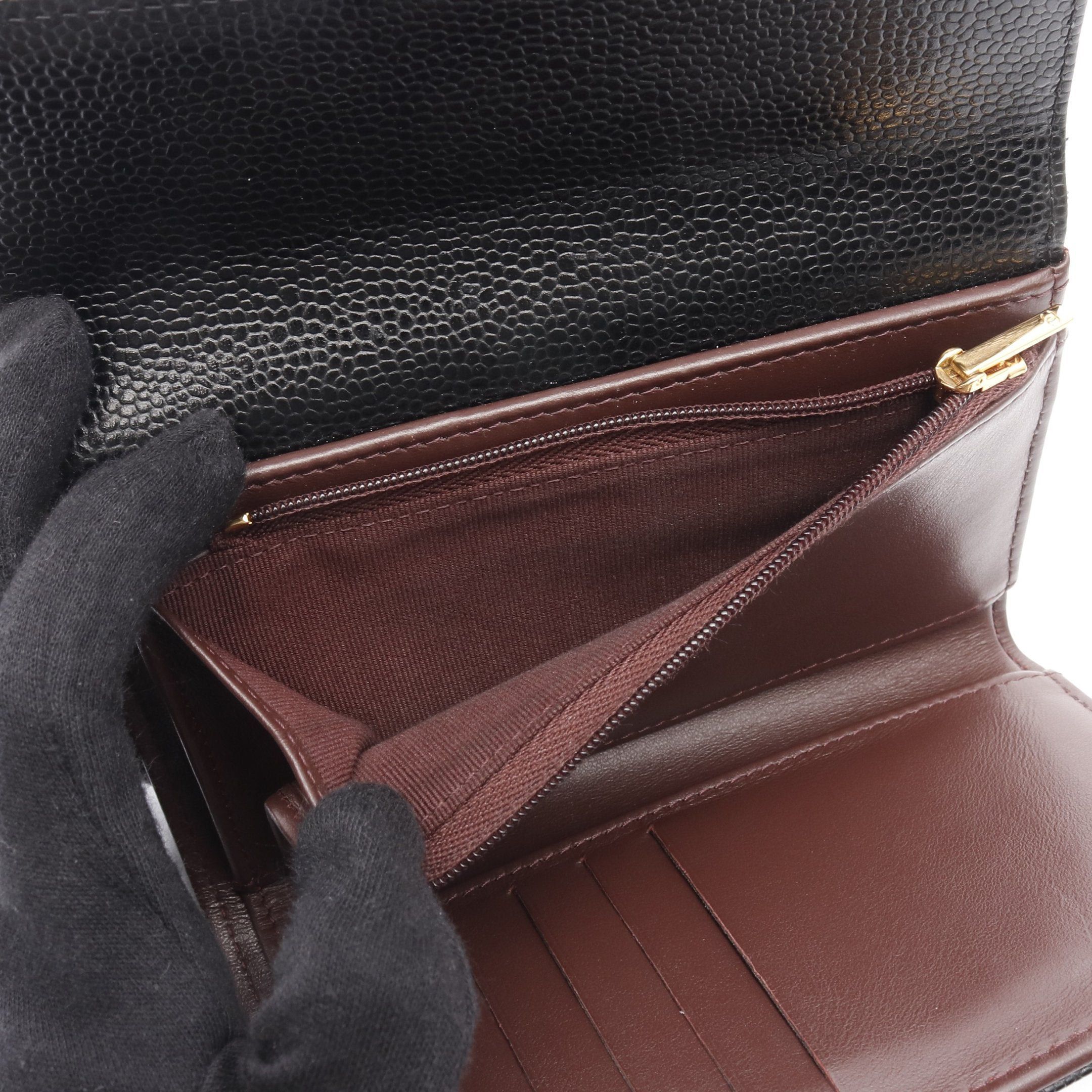 Chanel Chanel Matelasse Trifold Wallet Caviar Skin Black Gold Hardware Size ONE SIZE - 6 Thumbnail