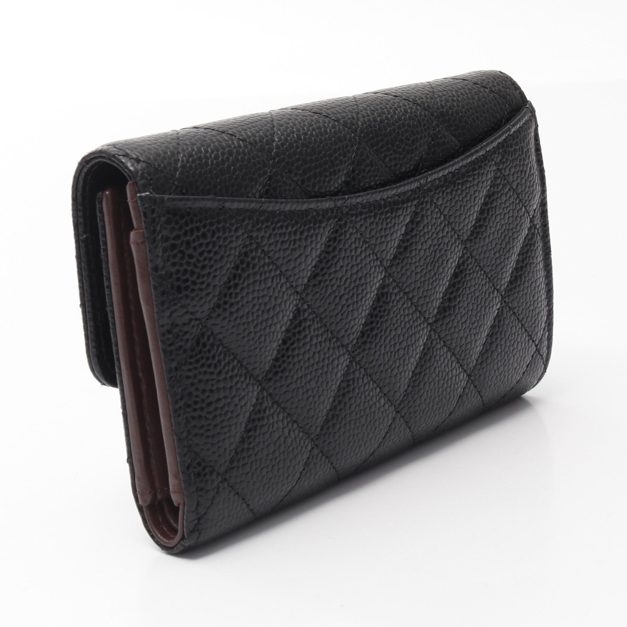 Chanel Chanel Matelasse Trifold Wallet Caviar Skin Black Gold Hardware Size ONE SIZE - 2 Thumbnail