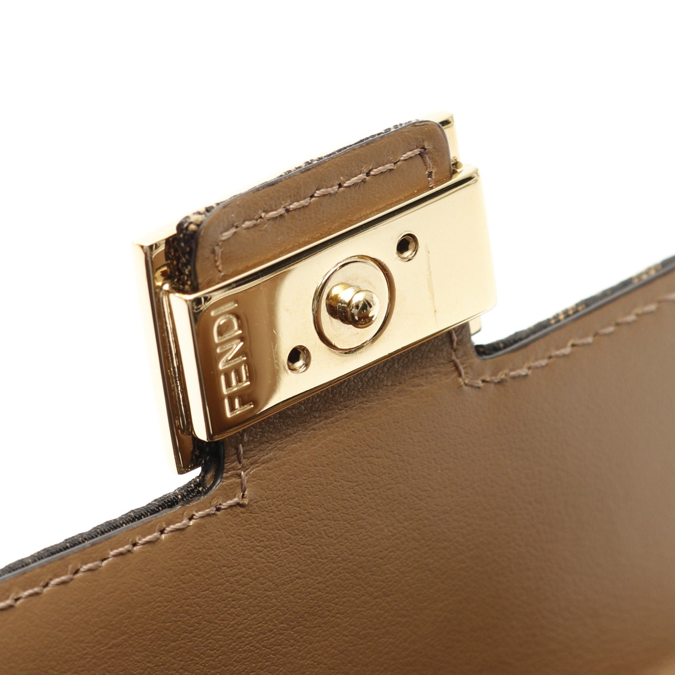 Fendi Fendi Bucket Zucca Trifold Wallet Compact Canvas Leather Brown Size ONE SIZE - 6 Thumbnail