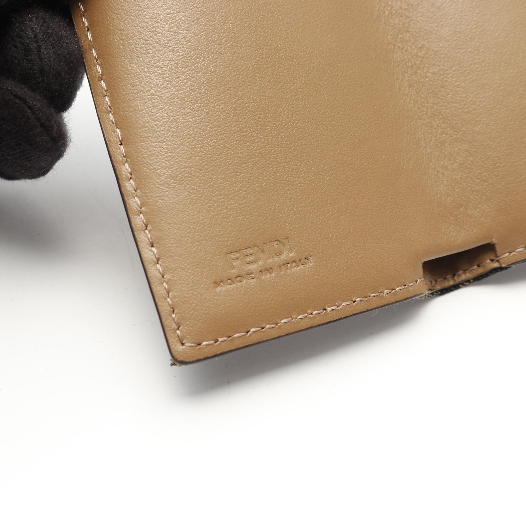 Fendi Fendi Bucket Zucca Trifold Wallet Compact Canvas Leather Brown Size ONE SIZE - 4 Thumbnail