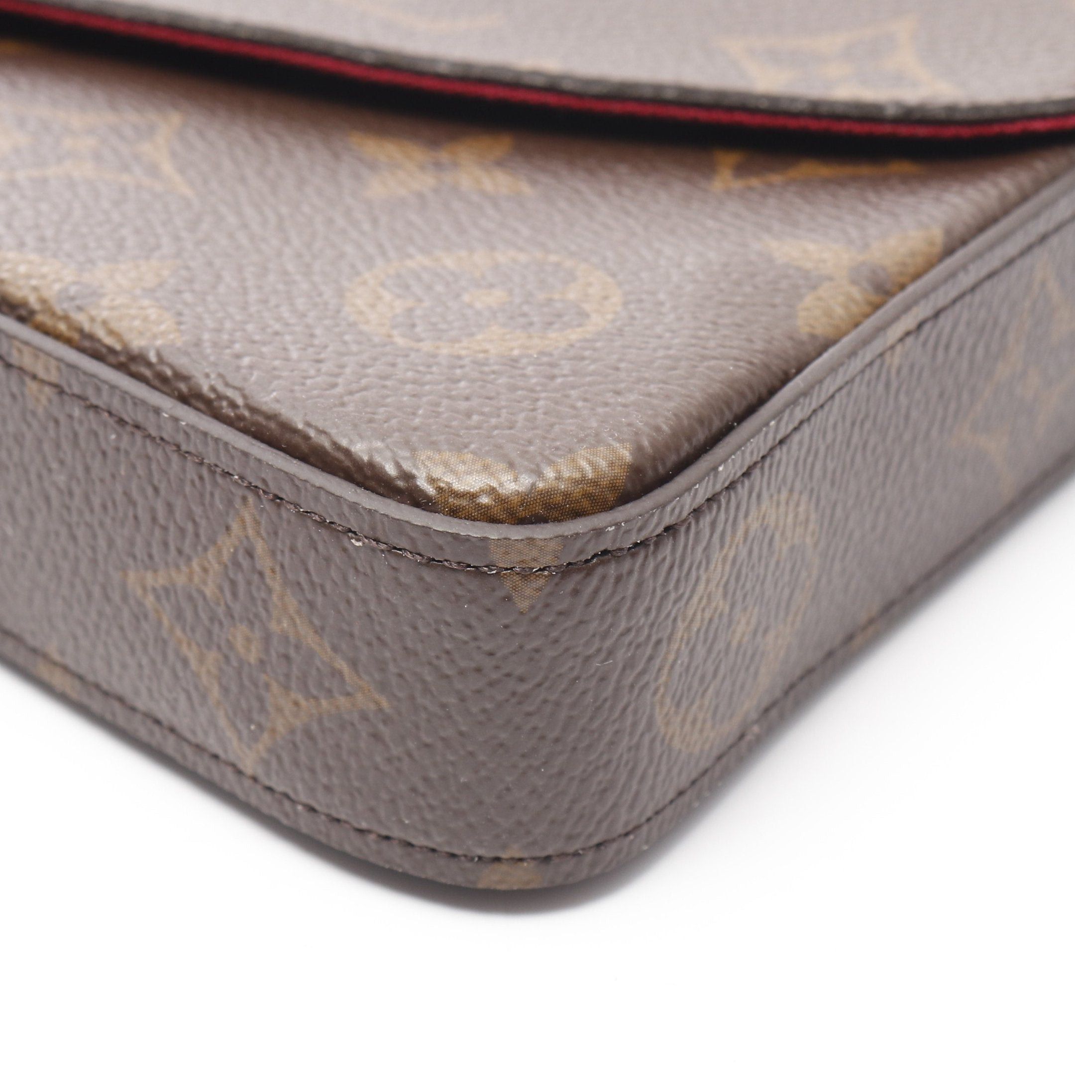 Louis Vuitton Louis Vuitton Pochette Felicie Monogram Fuchsia Chain Shoulder Bag Brown Size ONE SIZE - 8 Thumbnail