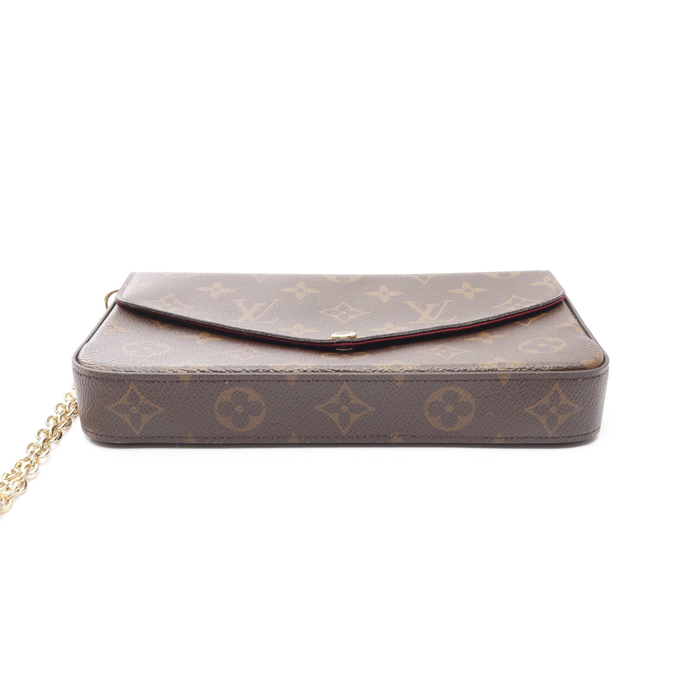 Louis Vuitton Louis Vuitton Pochette Felicie Monogram Fuchsia Chain Shoulder Bag Brown Size ONE SIZE - 7 Thumbnail