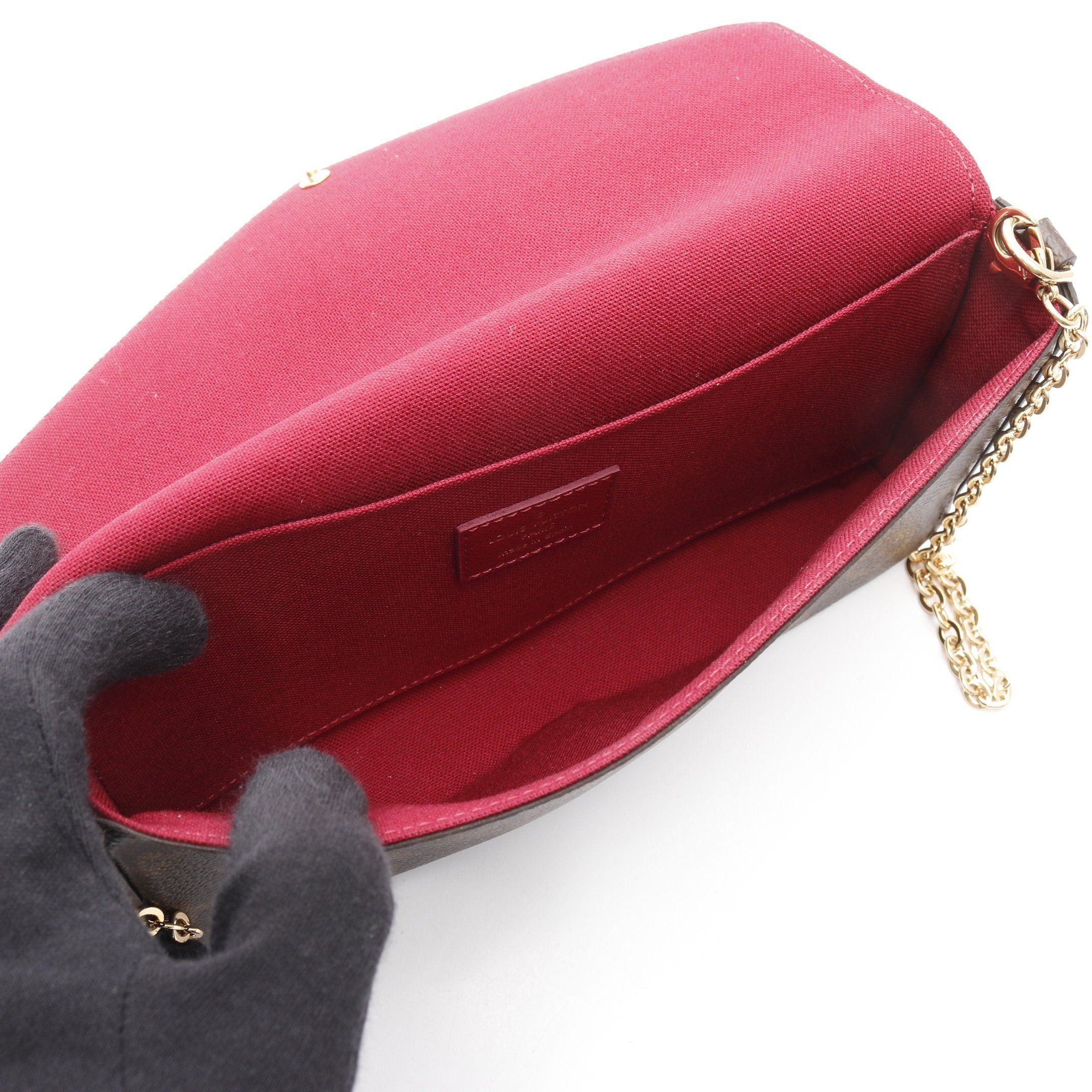 Louis Vuitton Louis Vuitton Pochette Felicie Monogram Fuchsia Chain Shoulder Bag Brown Size ONE SIZE - 3 Thumbnail